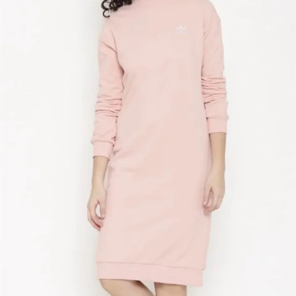 ADIDAS ORIGINAL WOMENS 3 STRIPES CREW DRESS- VAPOUR PINK Size XS - Picture 3 of 3